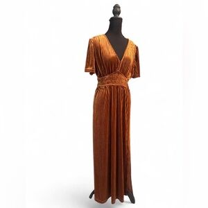 Chic Velvet Rust Maxi Dress
